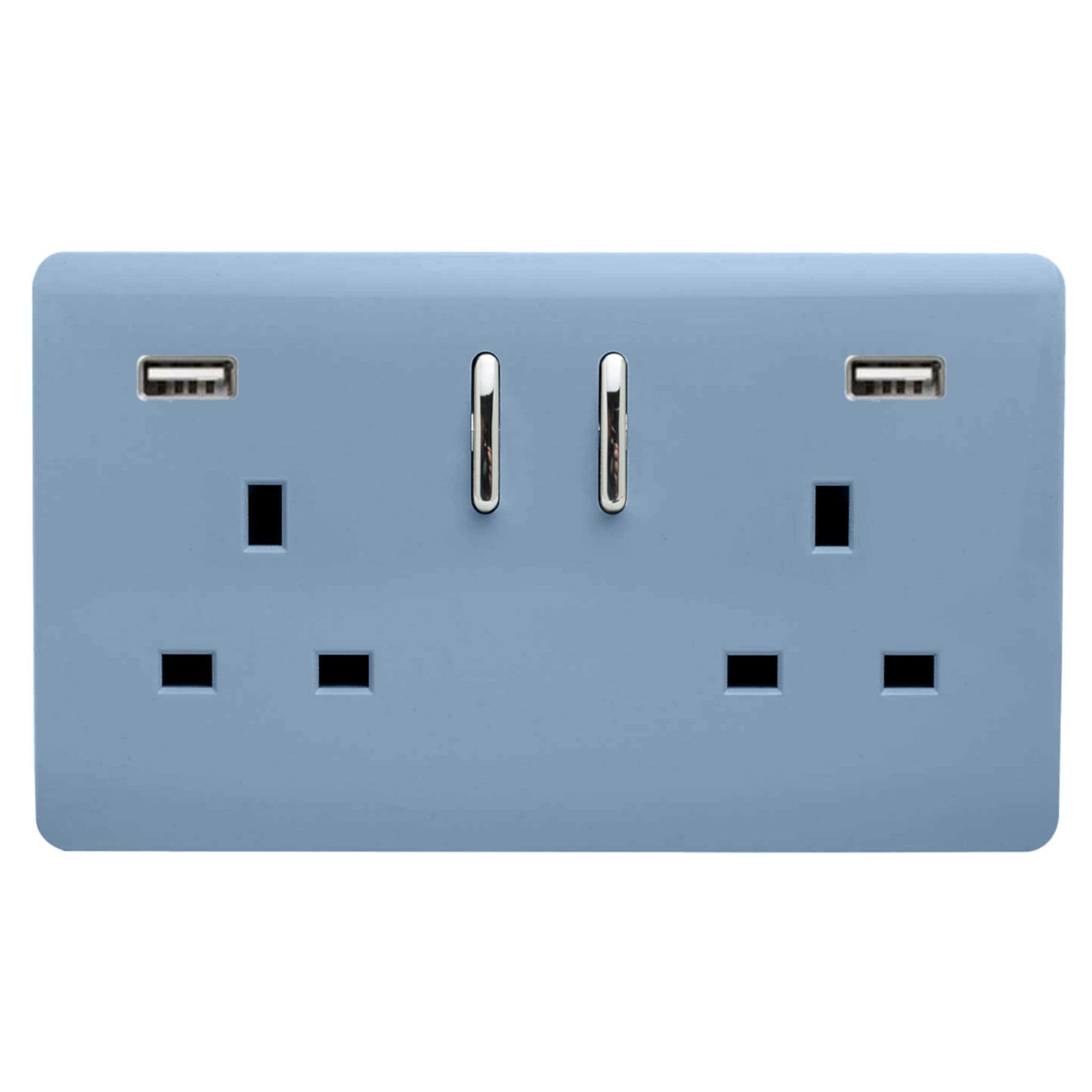 2 Gang USB 3100mA Plug Socket