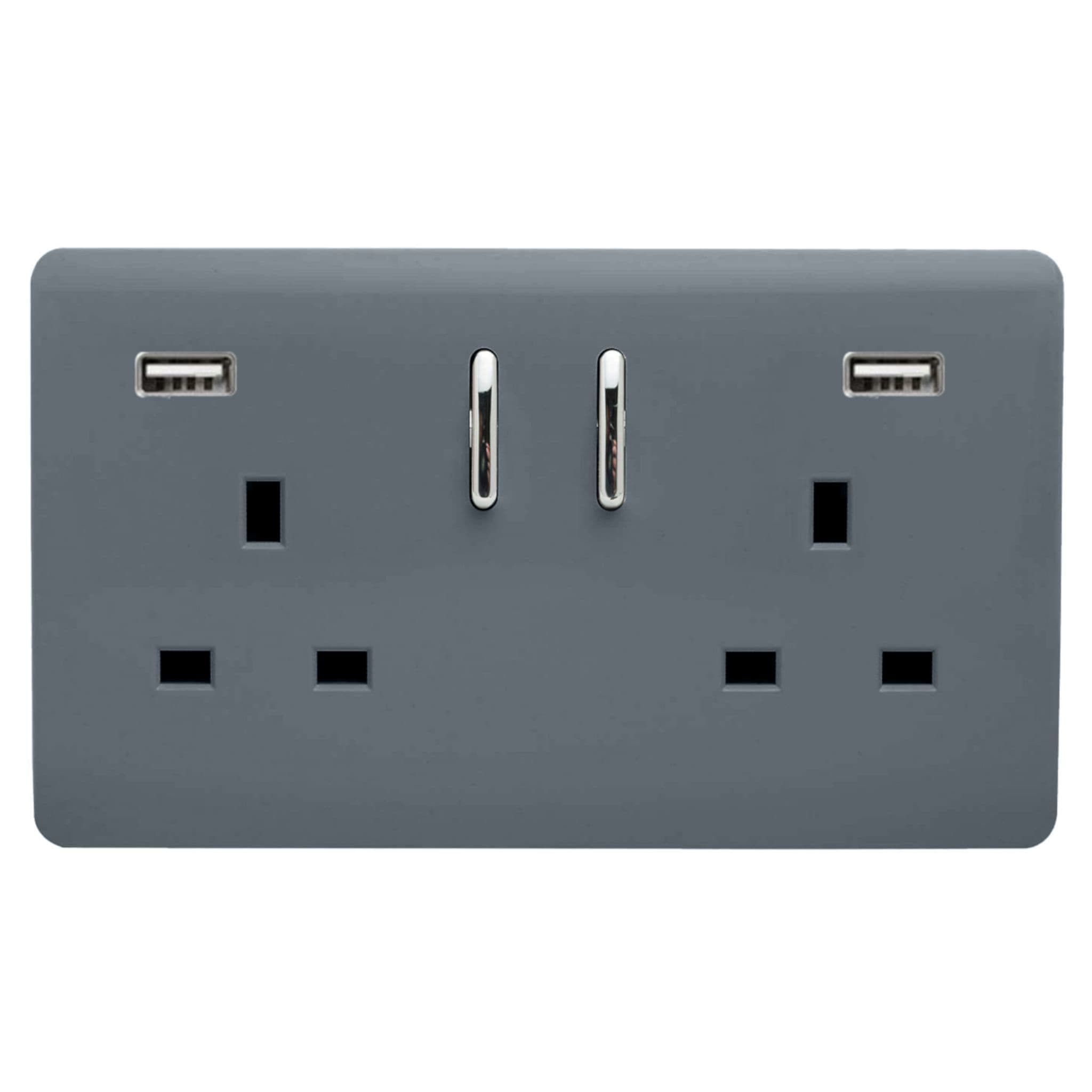 2 Gang USB 3100mA Plug Socket