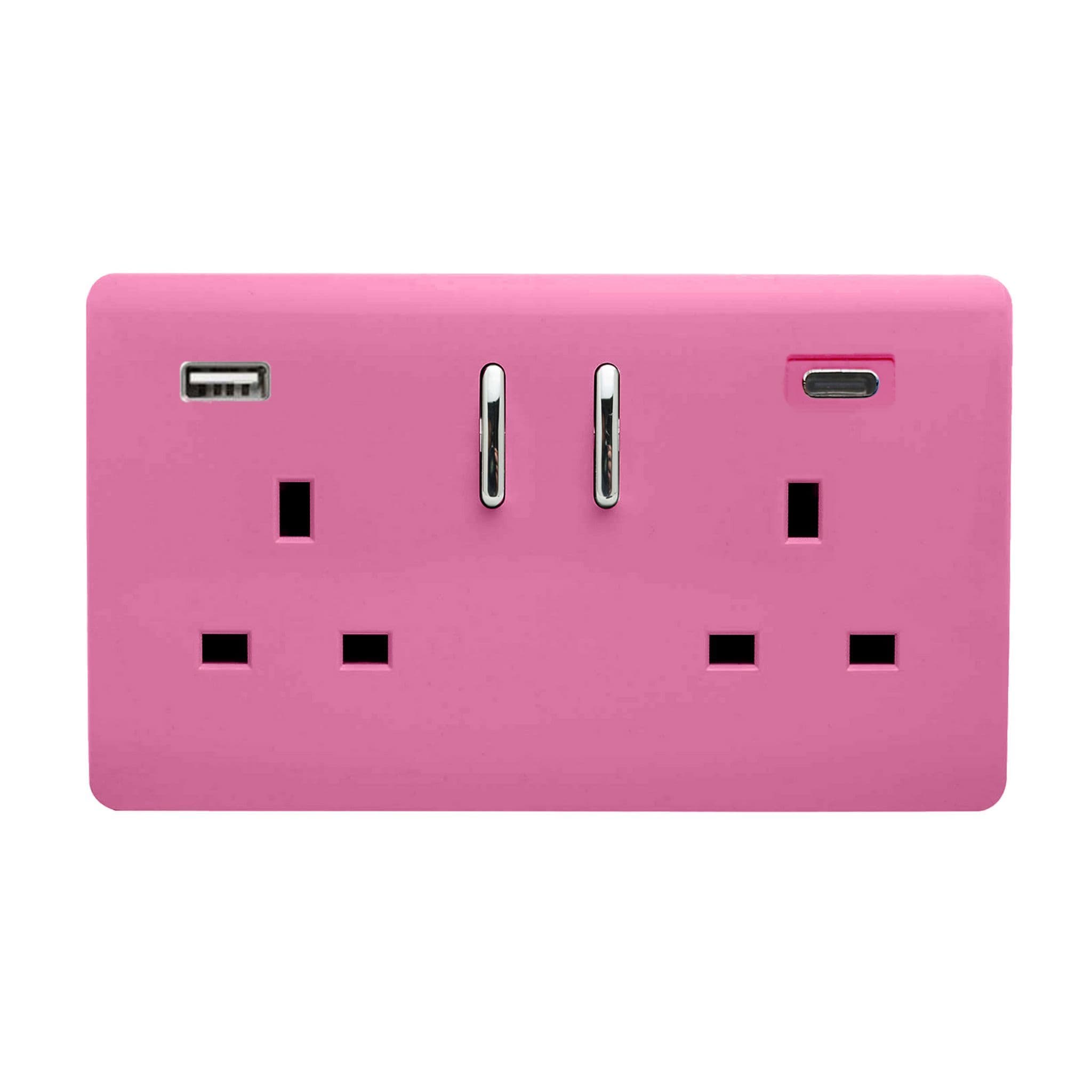 2 Gang USB 3100mA Type A & C USB Plug Socket