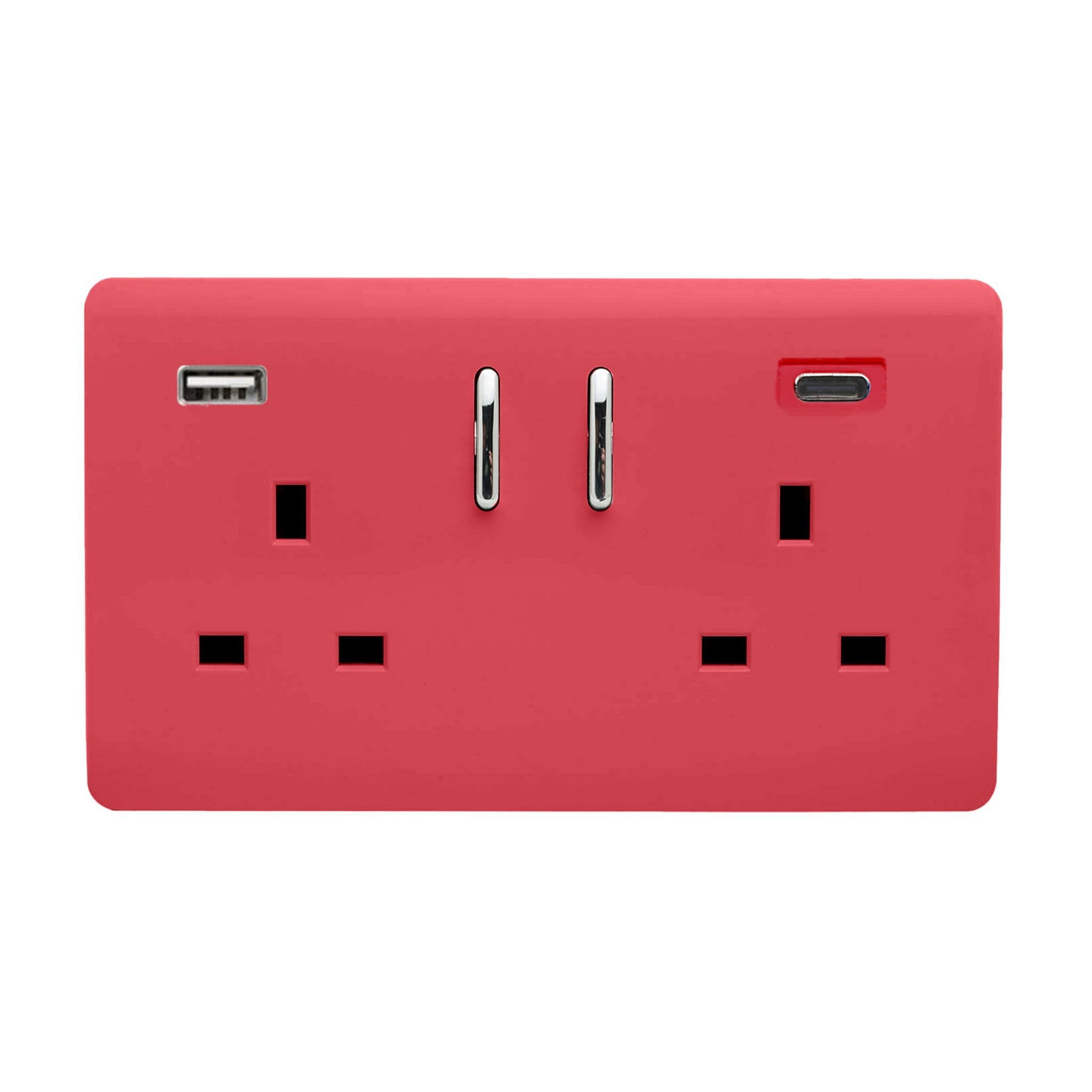 2 Gang USB 3100mA Type A & C USB Plug Socket