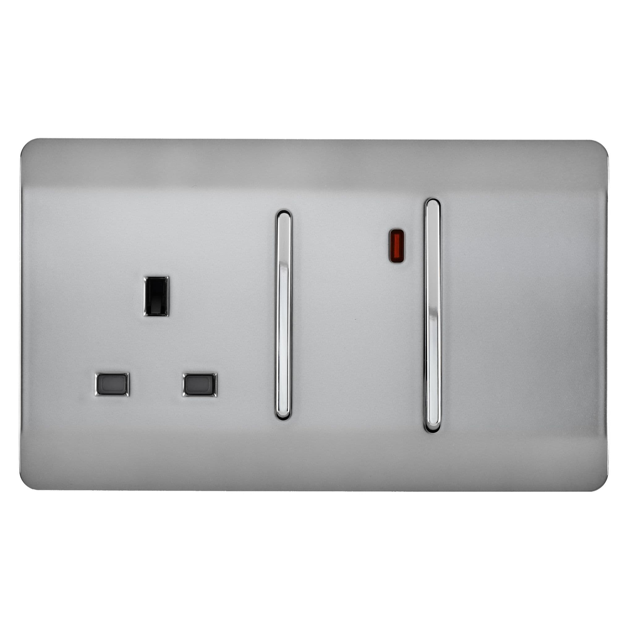 45 Amp Cooker Switch & 13 Amp Plug Socket with Neon