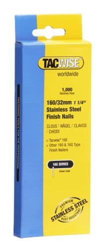 16G x 32mm Stainless Steel Straight Finish Nails (1,000)