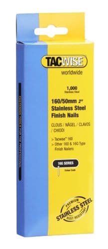 16G x 50mm Stainless Steel Straight Finish Nails (1,000)