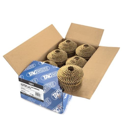 Tacwise 2.1 x 45mm Galvanised Ring Conical Coil Nails (5,040)