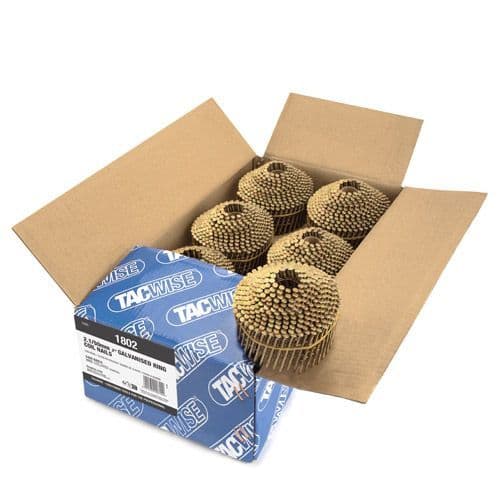 Tacwise 2.1 x 50mm Galvanised Ring Conical Coil Nails (5,040)