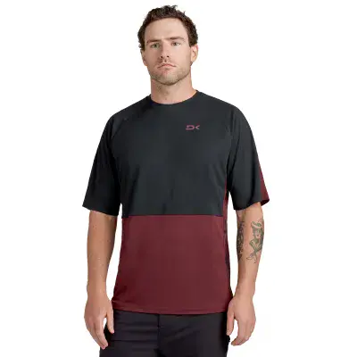 Dakine Short Sleeve Jersey- Darkside, Maroon Landing
