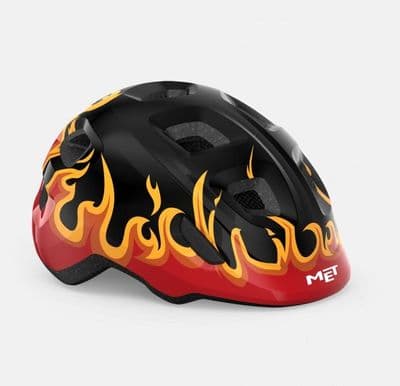 MET Hooray Helmet Black & Red Flame