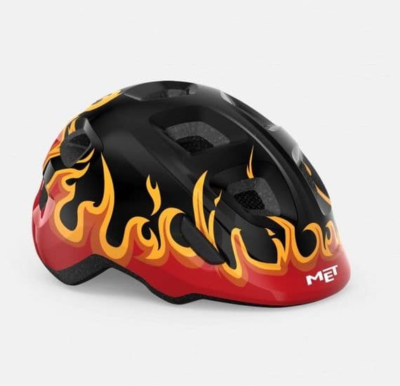 MET Hooray Helmet Black & Red Flame