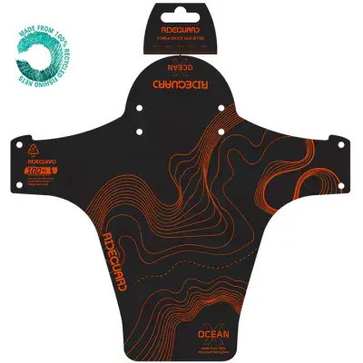 RideGuard PF1 OceanX Kaihalulu Orange Front Mud Guard