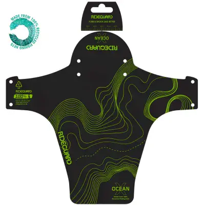 RideGuard PF1 OceanX Nalu Green Front Mud Guard