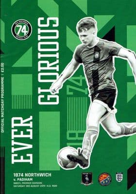 1874 Northwich v Padiham Official Programme 2019/2020 - 3rd August 2019