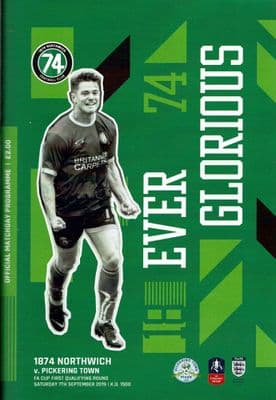1874 Northwich v Pickering Town FA Cup Official Programme 2019/2020 - 7th September 2019