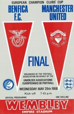 1968 European Cup Final Benfica v Manchester United Official Replica Programme