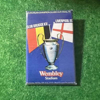 1978 European Cup Final Matchday Programme Cover Rectangle Plastic Pin Badge