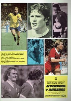 1980 FA CUP SEMI FINAL REPLAY LIVERPOOL V ARSENAL 16th April 1980