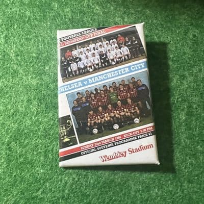 1986 Full Members Cup Final Matchday Programme Cover Rectangle Plastic Pin Badge