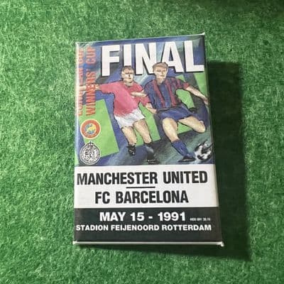 1991 European Cup Winner Cup Final Matchday Programme Cover Rectangle Plastic Pin Badge