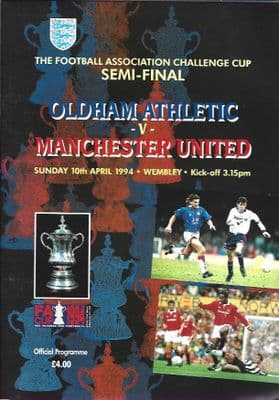 1994 FA CUP SEMI FINAL OLDHAM ATHLETIC v Man UTD 10th April 1994
