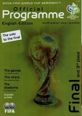 2006 FIFA World Cup Final English Edition Programme