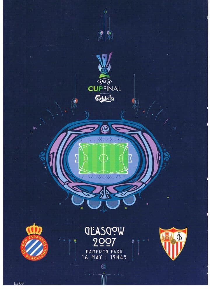2007 UEFA CUP FINAL Espanyol v Sevilla Official Programme 16th May 2007