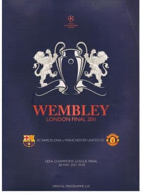 2011 Champions League Final Manchester United v FC Barcelona Programme 28th May 2011