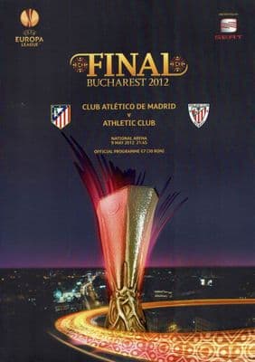 2012 UEFA Europa League Final Athletic Bilbao v Atletico Madrid 9th May 2012 Official Programme
