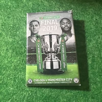 2019 Carabao Cup Final Matchday Programme Cover Rectangle Plastic Pin Badge