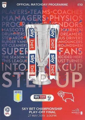 2019 Championship Play Off Final Aston Villa v Derby County Official Programme 2018/2019