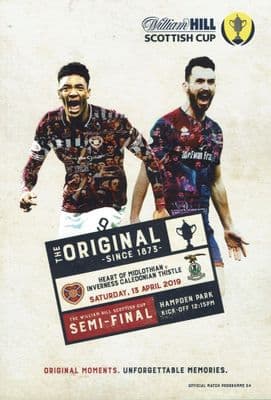 2019 Scottish Cup Semi Final Hearts v Inverness CT Official Matchday Programme 13th April 2019