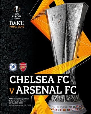 2019 UEFA Europa League Final ARSENAL V CHELSEA Official Matchday Programme 2018/2019 29th May 2019