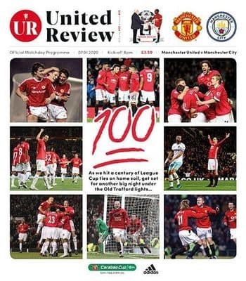 2020 Carabao Cup S/F 1st Leg Manchester United v Manchester City Programme 19/20 - 7th January 2020
