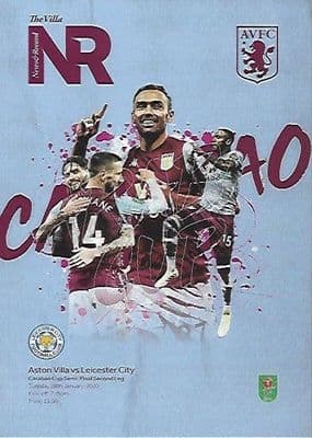 2020 Carabao Cup Semi Final 2nd Leg Aston Villa v Leicester Official Programme 2019/2020 - 28/1/20