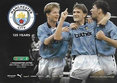 2020 Carabao Cup Semi Final 2nd Leg Manchester City v Manchester United Programme 19/20 - 29/1/2020