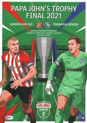 2021 Papa John's Trophy Final Official Printed Matchday Programme 2020/2021 - 14th March 2021
