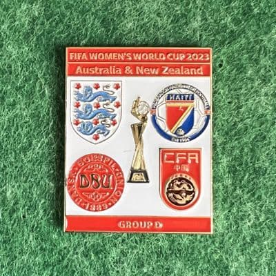 2023 FIFA Women's World Cup Group D (England, Haiti, Denmark & China) Enamel Pin Badge