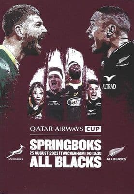 2023 Qatar Airways Cup Springboks v All Blacks at Twickenham 25th August 2023