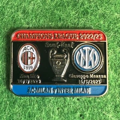 2023 UCL Semi Final AC Miland v Inter Milan RED, BLACK & BLUE Enamel Pin Badge