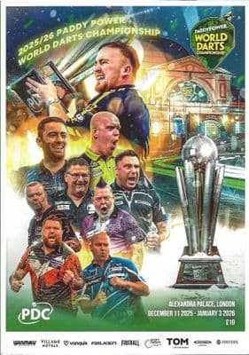 2025/2026 World Darts Championship Official Programme December 11th 2025 - January 3rd 2026