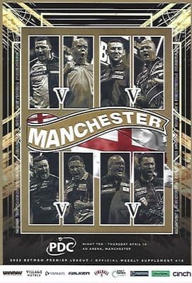 2025 PDC BetMGM Premier League Darts - Week 10 Supplement (Manchester) Official Programme