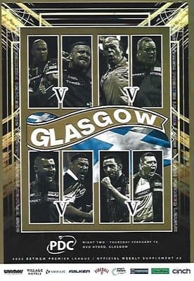 2025 PDC BetMGM Premier League Darts - Week 2 Supplement (Glasgow) Official Programme
