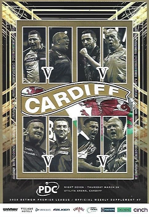 2025 PDC BetMGM Premier League Darts Week 7 Supplement Cardiff Official Programme