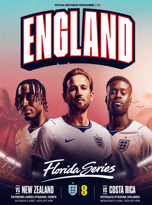 2026 England v New Zealand / Costa Rica (World Cup warm-up Friendlies) - Official Matchday Programme