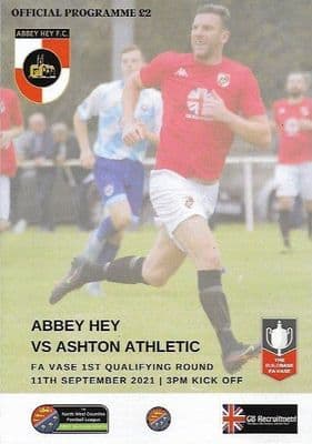 Abbey Hey v Ashton Athletic FA Vase Official Matchday Programme 2021/2022 - 11th September 2021
