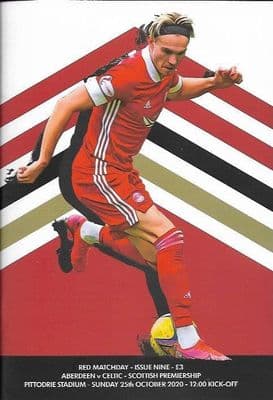 Aberdeen v Celtic Official Matchday Programme 2020/2021 - 25th October 2020