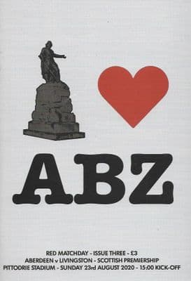 Aberdeen v Livingston Official Matchday Programme 2020/2021 - 23rd August 2020