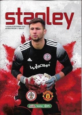Accrington Stanley v Manchester United EFL Trophy Printed Matchday Programme 2020/2021 - 8th Dec 20