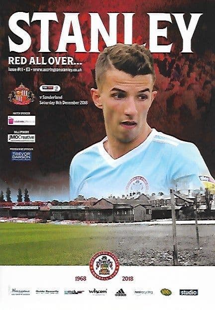 Accrington Stanley v Sunderland 8th December 2018 Official Match Programme