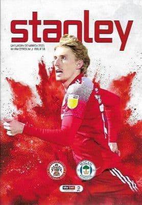 Accrington Stanley v Wigan Digital Printed Matchday Programme 2020/2021 - 20th March 2021