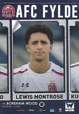 AFC Fylde v Boreham Wood Official Programme 2019/2020 - 1st February 2020