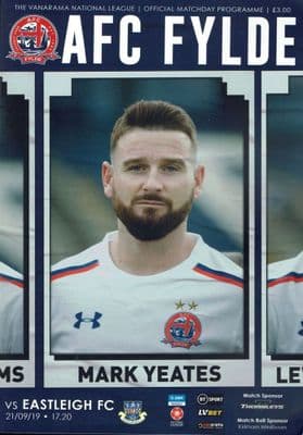 AFC Fylde v Eastleigh Official Programme 2019/2020 - 21st September 2019